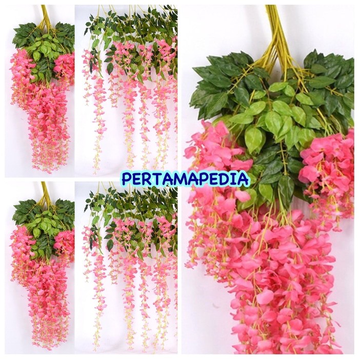 Habisin Stok Bunga Wisteria Gantung Bunga Wisteria Sintetis Bunga Wisteria Hiasan
