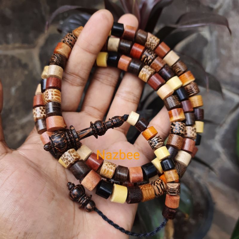 Tasbih 99 Kombinasi 12 Kayu Bertuah Nusantara - 8mm