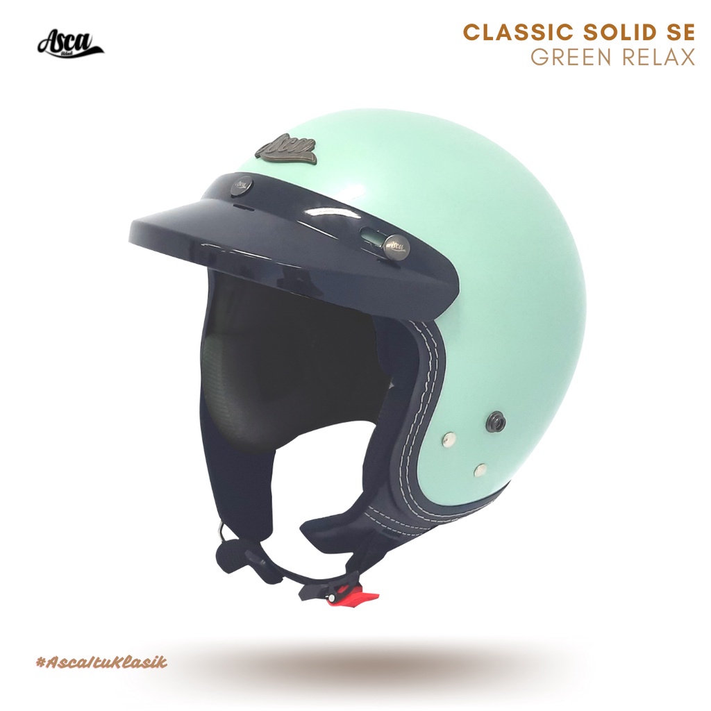 HELM ASCA CLASSIC SOLID BLACK DOFF  HELM RETRO ORI ( BEST SELLER )HELM ASCA RETRO