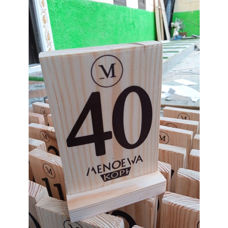 Nomor Meja Full Kayu Jati Belanda  - Papan Tanda Nomor meja makan CUSTOM - sign angka meja Custom