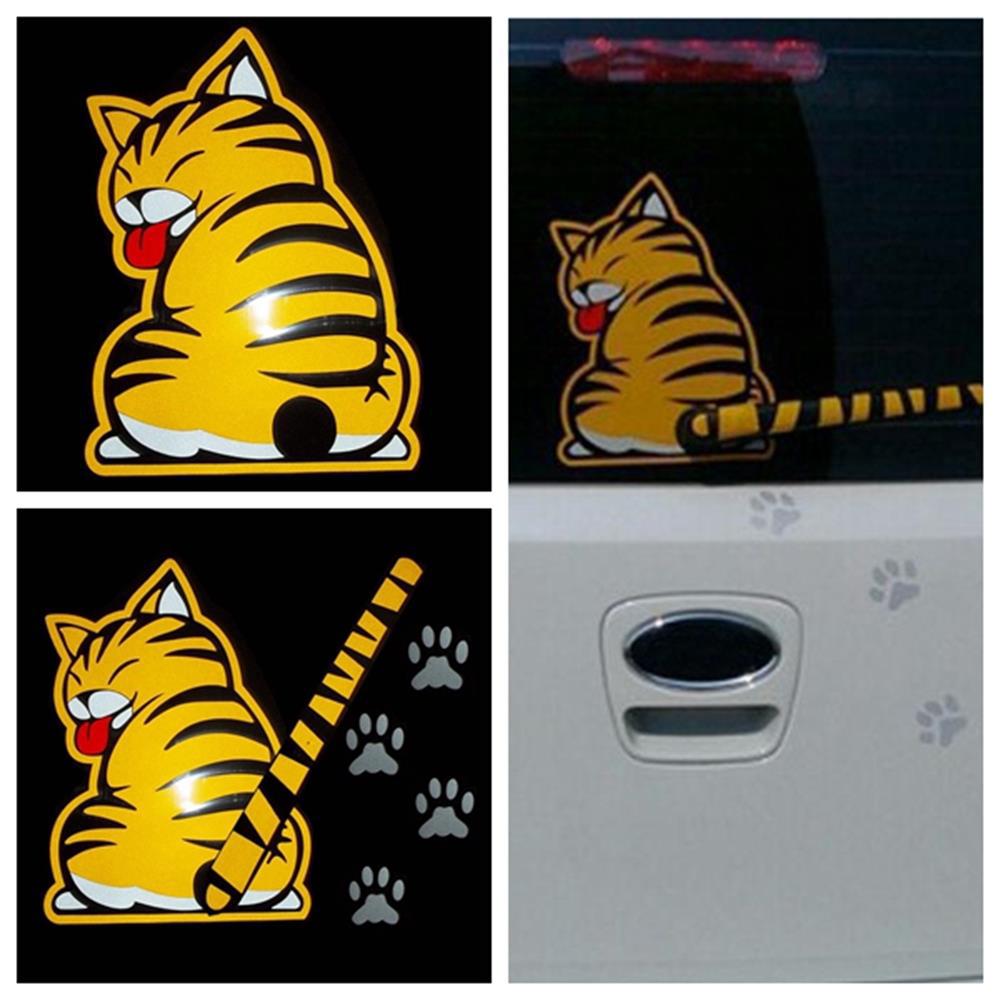 Stiker Decal Kaca Belakang Mobil Motif Print Hewan Kucing ...