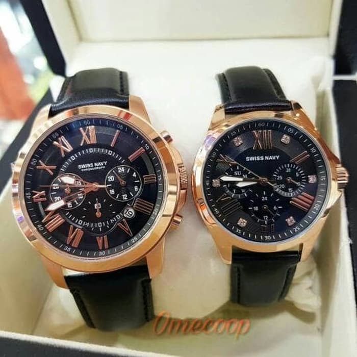 Limited jam tangan couple swiss navy original body rosegold S 8333 DAN SN 8343 Milenial