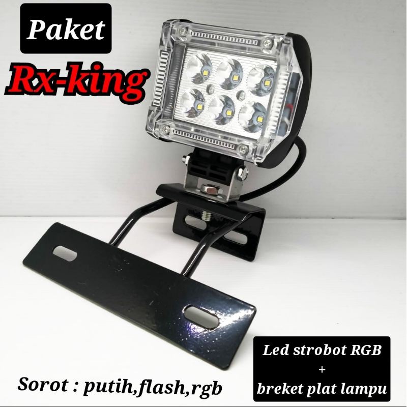 paket lampu rx king breket plat Rx king + lampu 6 mata 3 mode