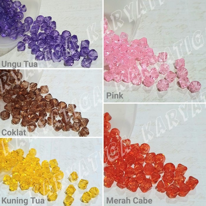 Mote Kristal Diamond 8 mm Bahan Akrilik (10 gram)