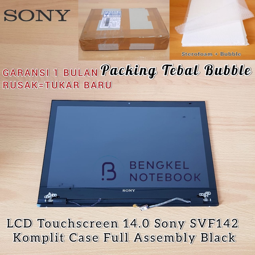 LCD Touchscreen 14.0 Sony SVF142 SVF143 SVF14 Komplit Case Full Assembly Black