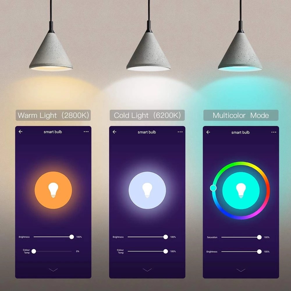 Lampu Smart Bluetooth LED Bohlam Bulb Fitting E27 9W RGB Smart Home