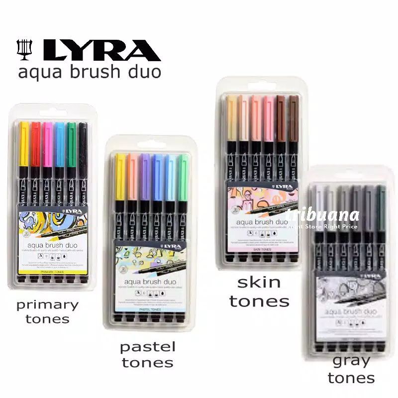 

Brush Pen Set 6 - Lyra Aqua Brush Duo Tones