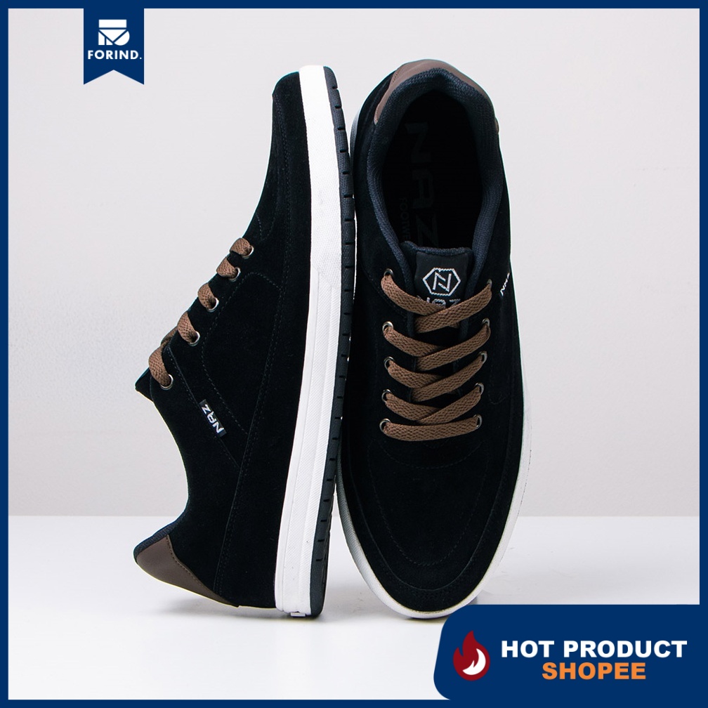 Harisson Series | Sneakers Hitam Sepatu Casual Kasual Polos Ori Pria Cowok Footwear | FORIND x NAZ