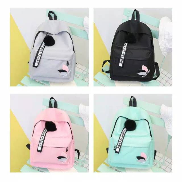 Ransel Wanita Pria Ransel SD SMP Kasual Perjalanan Sekolah Laptop Pria Multifungsi Tahan Air Tas Oxford Ransel Olahraga Luar Ruangan Hitam