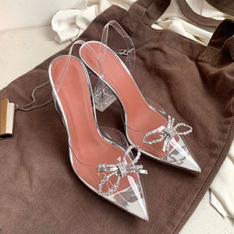 [[ BISA COD ]] 0149 HEELS TRANSPARAN AMINA MUADDI AKSEN PITA MUTIARA