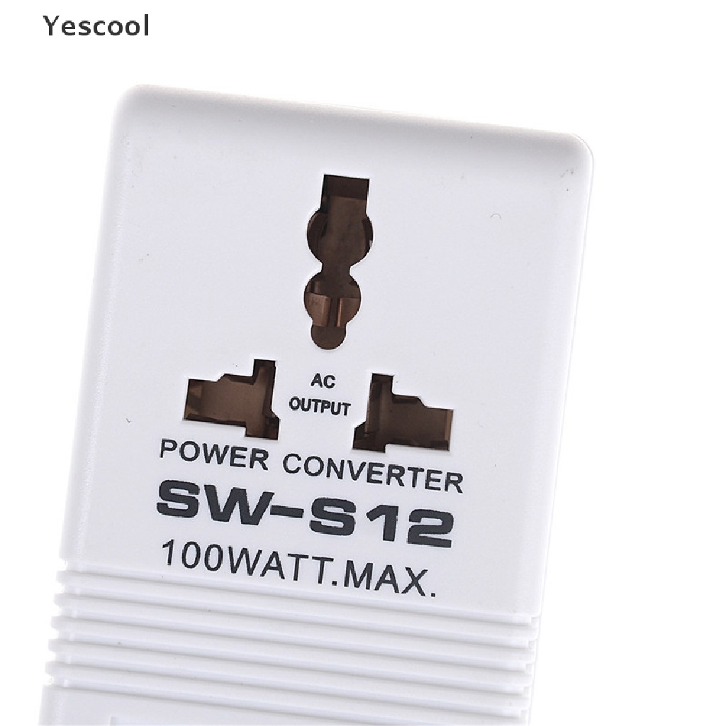 Yescool Adapter Konverter Step Up / down Tegangan 110v Ke 220v 100w Untuk Travel