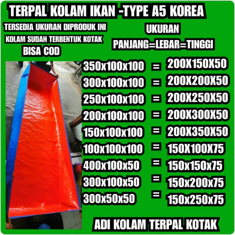 TERPAL KOLAM IKAN TYPE A5 KOREA ORIGINAL