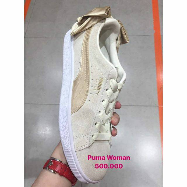 Sneakers sepatu wanita puma pita cream gold
