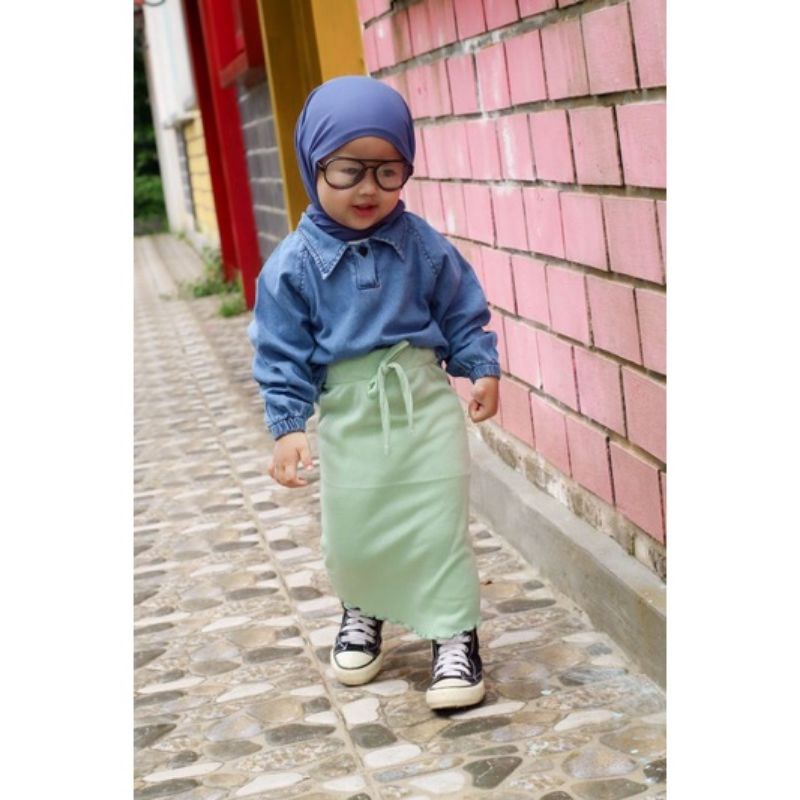 Midi skirt rib 1-6 tahun rok anak perempuan rajut knit rok midi knit