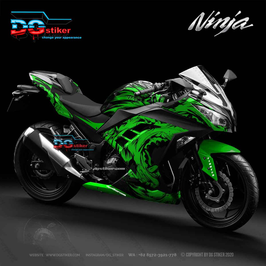 Modifikasi Stiker Ninja 250 Hijau Wolf