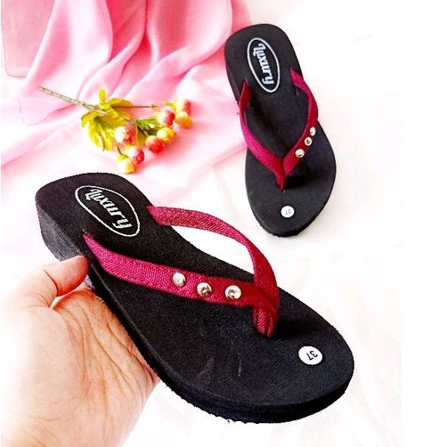 SANDAL JEPIT WANITA - SANDAL WEDGES SPON - SANDAL JEPIT SPON  - SANDAL SPON WANITA - WEDGES WANITA - SANDAL CEWEK ( KELING 3)