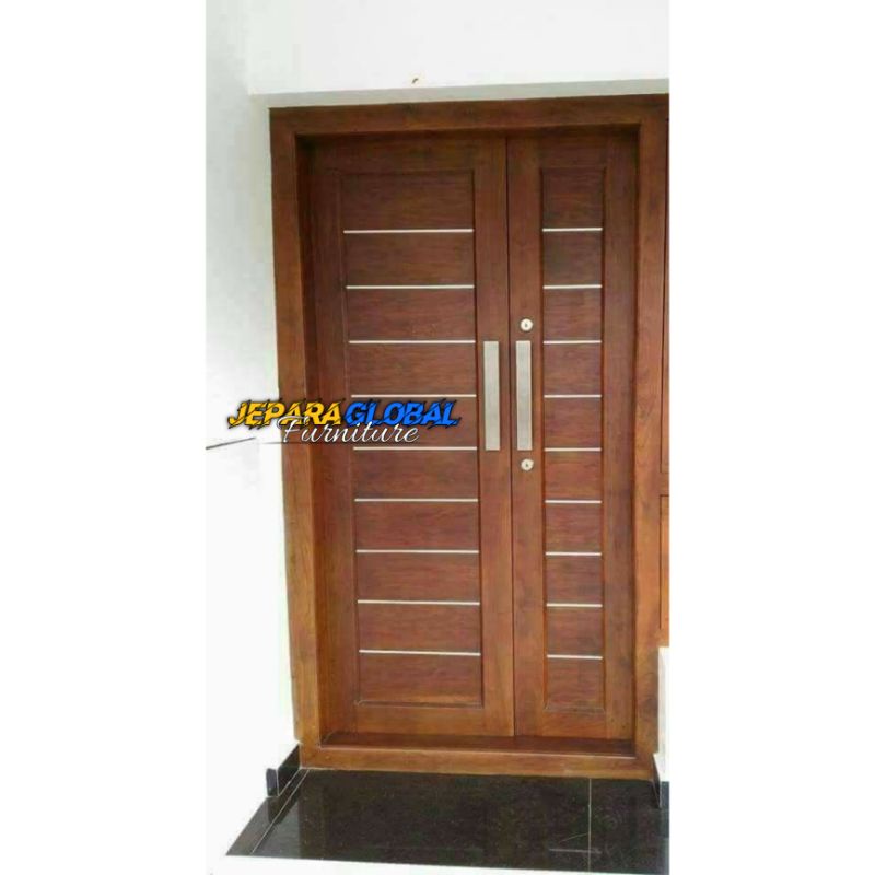 Pintu utama rumah minimalis Jati kupu tarung (kusen Jati,pintu kamar,pintu jati ukir, promo pintu)