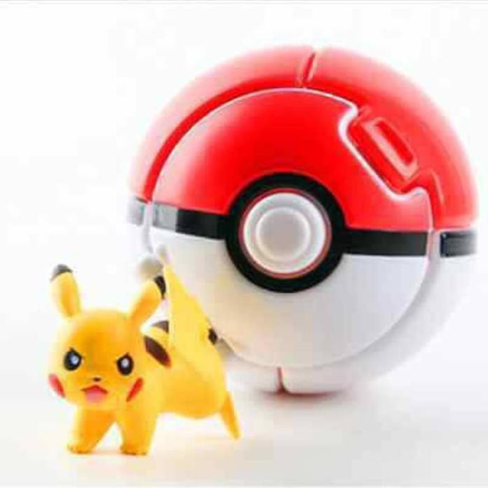 Pokeball Lempar Bounce Pokeball 1 Set Isi 4 Pokemon Figure Luffy