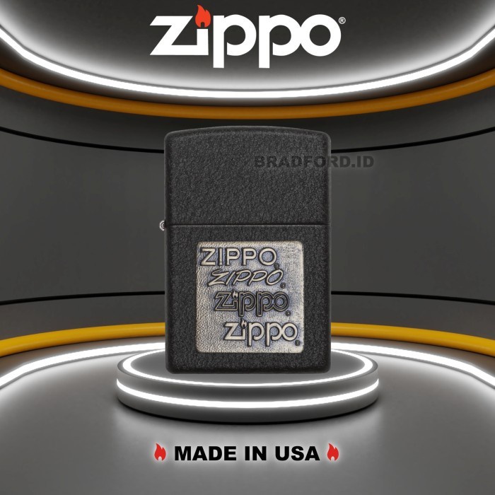 Korek Zippo Black Crackle Gold Zippo Logo 362 Original Garansi Resmi