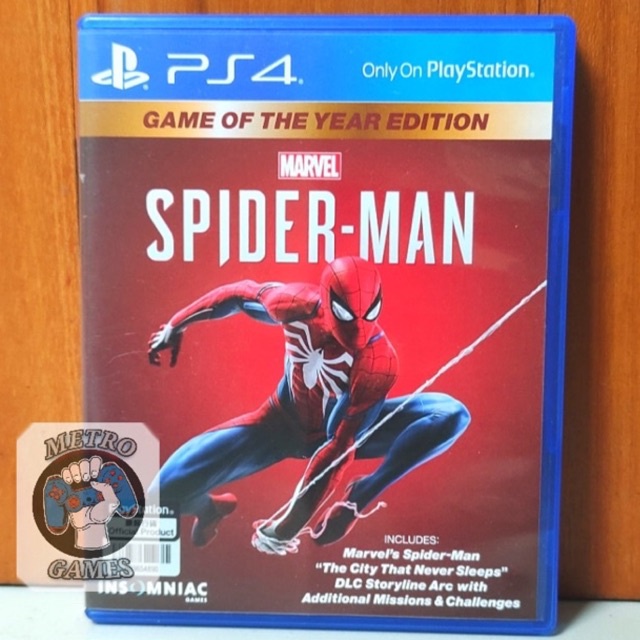 Spiderman PS4 Kaset Spider Man Marvel Spider-Man Playstation PS 4 5 Kaset CD BD Game Spidey miles morales Games No way home goty game of the year edition region 3 reg asia