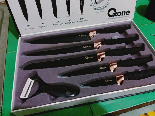 [ Oxone ] Pisau Set Marble Oxone Ox 609n - Black Marble Serie 6pcs