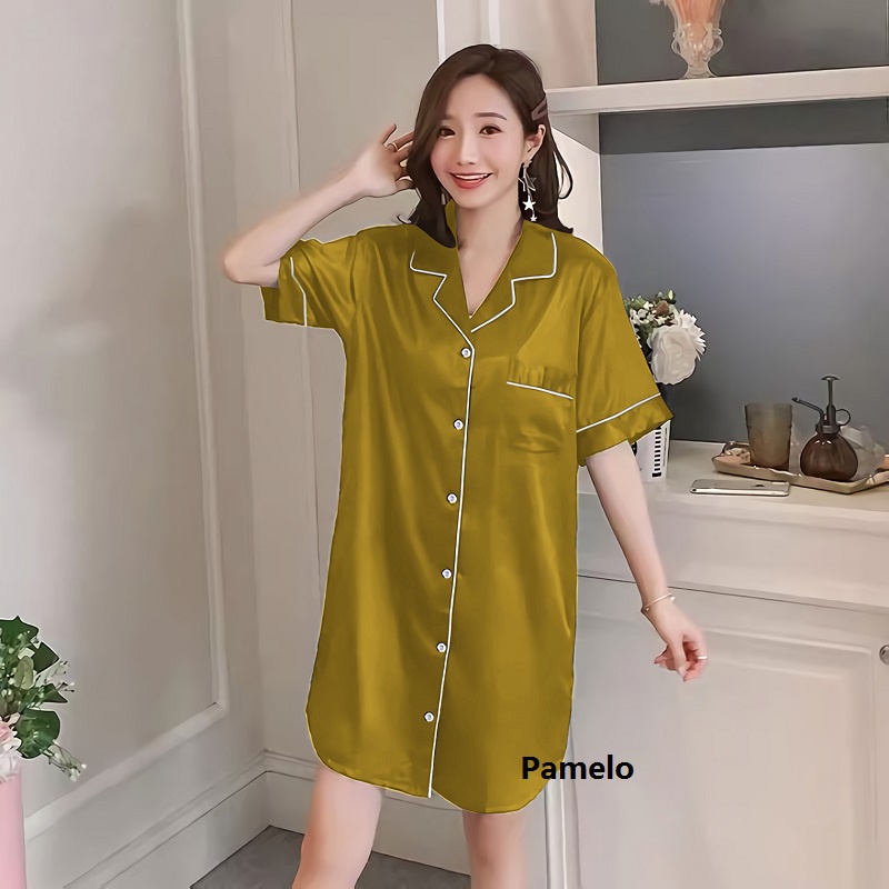 Pamelo Daster satin/baju tidur/daster murah Tunik Velvet Satin-DPY Daster Kubus