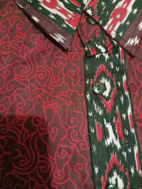 Promo Batik Couple Keluarga Sarimbit Sania Ruffle Batik Ori Ndoro Jowi Motif Mega Mendung Merah