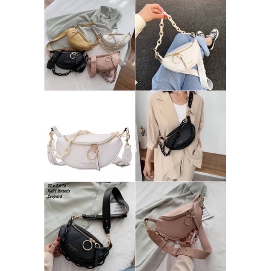 TAS WAISTBAG WANITA SELEMPANG RANTAI