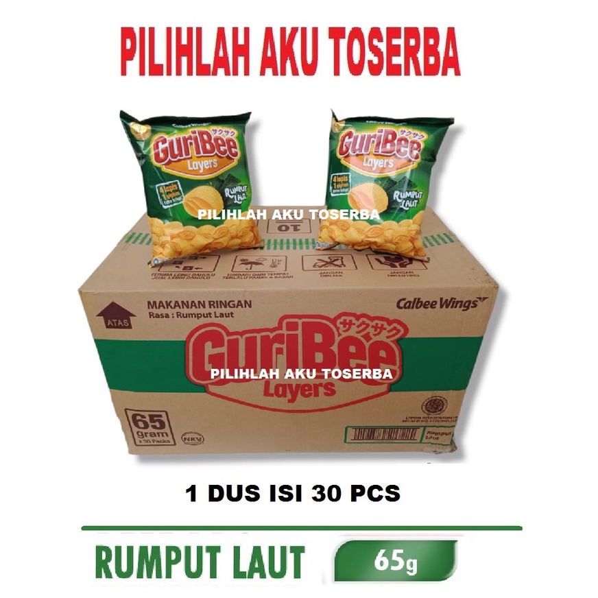 Guribee Layers Rumput Laut 65 gr - ( HARGA 1 DUS ISI 30 PCS )