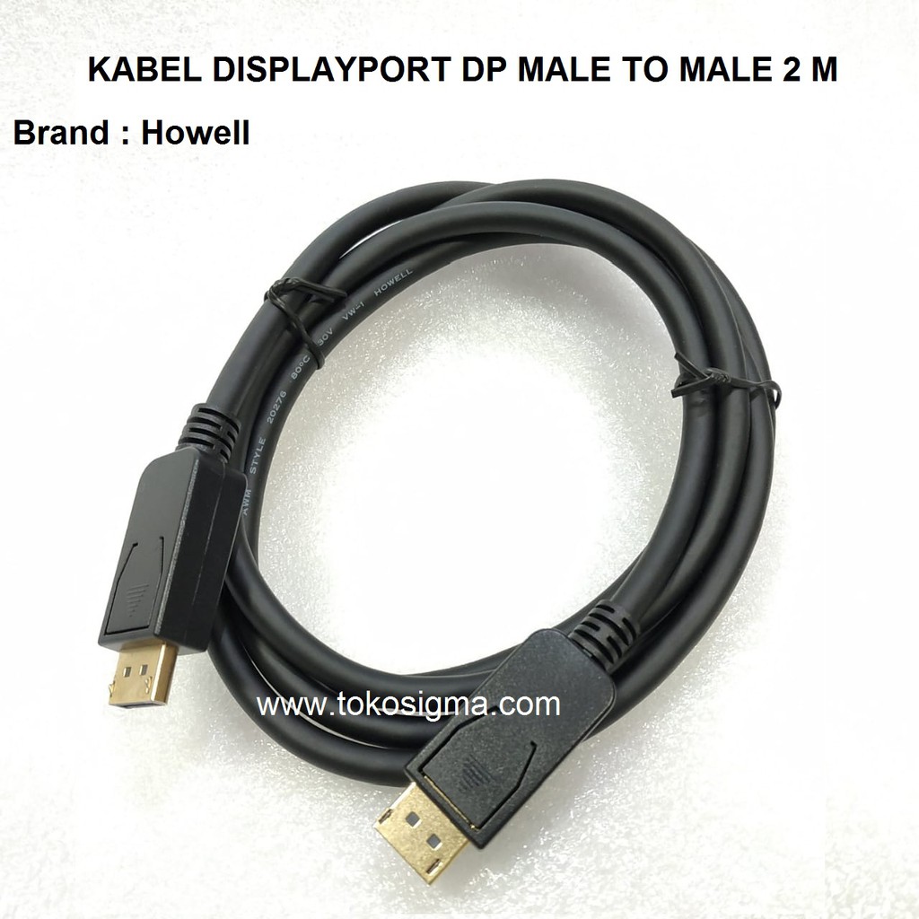 KABEL Monitor DISPLAYPORT DP MALE TO MALE 2 Meter Howell