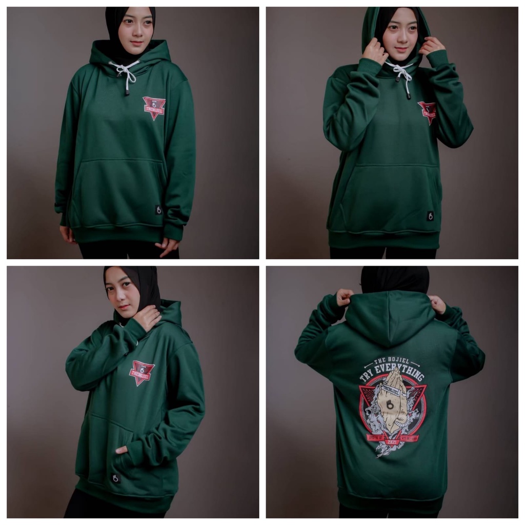 Jaket hoodie pria katun fleece