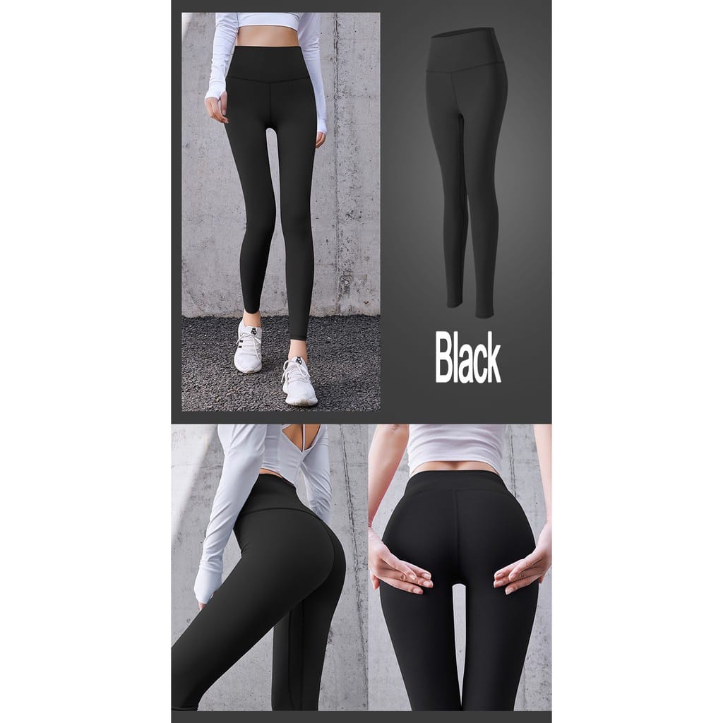 Legging Yoga Olahraga Sport Import High Waist Polos Wanita 9901