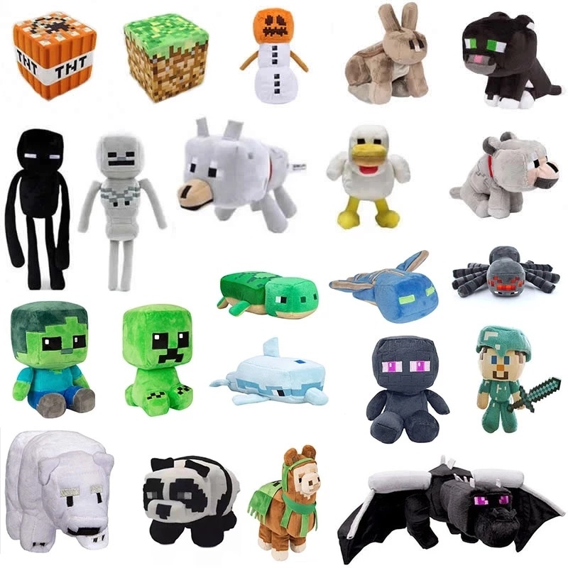 NEW Minecrafte Creeper Stuffed Plush Toy Doll Zombie Bat Squid Mooshroom Enderman Ocelot Steve Baby