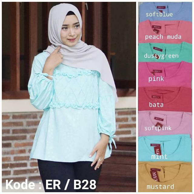 Blouse kekinian atasan jumbo fashion muslim wanita lengan