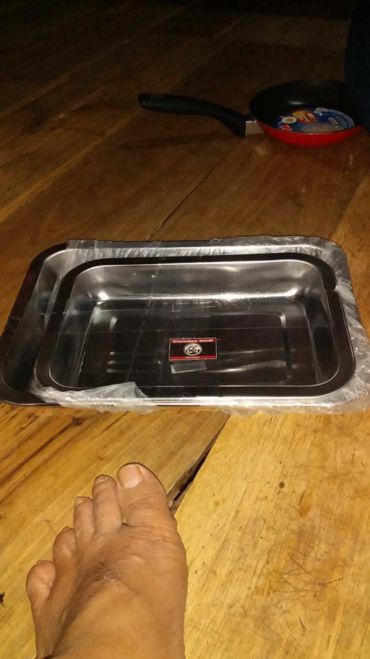 Nampan Stainless Steel Nampan Makan Kotak Besar Kecil 555 Alat Prasmanan Murah Baroque Mart