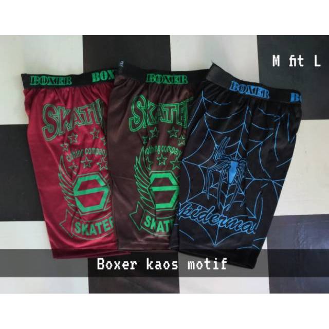 Celana kolor pendek motif - boxer kaos motif