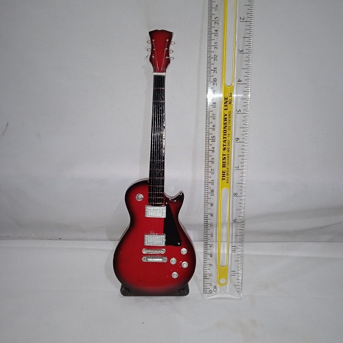 Miniatur Gitar Elektrik Model Lespaul/Ibanez Bahan Kayu Free Dudukan/Stand Holder Tinggi Gitar 25 cm Warna Bisa Pilih