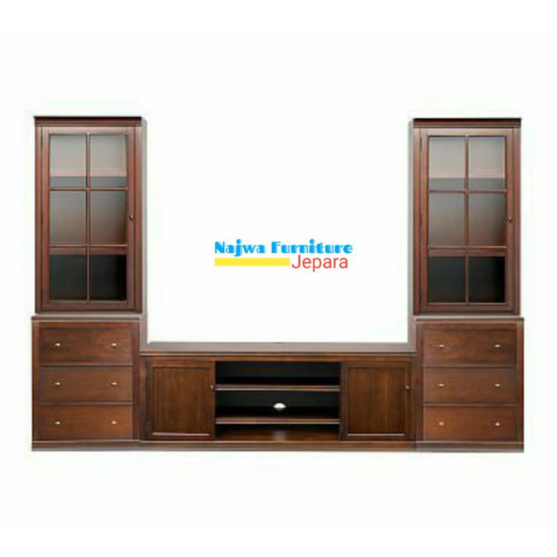 LEMARI HIAS LEMARI PAJANGAN LEMARI TV SET JATI