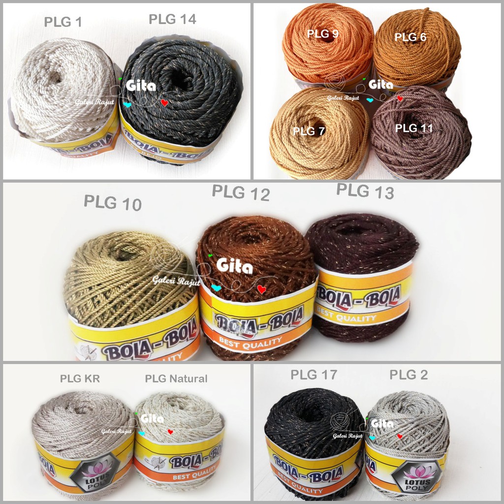 Benang Rajut Glitter Bola-bola, Poly Bola-bola Gliter