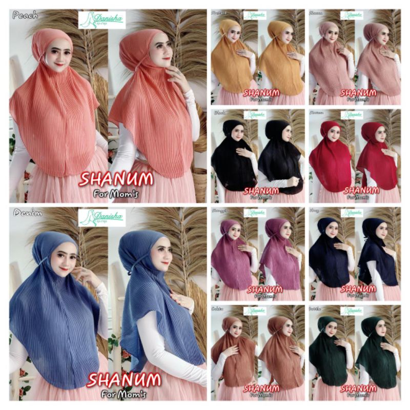 Jilbab Shanum for Moms Maryam Plisket Ori Danisha Hijab