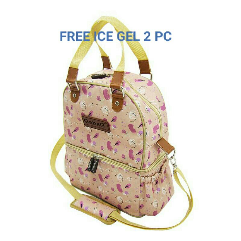 (FREE ICE GEL) Gabag Diamond Double Sling Series Diaper and Milk Bag Tas ASI