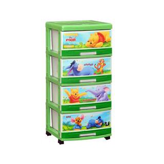 Lemari Laci Container Drawer Rak Stockcase Serbaguna Anak Napolly 4 susun- Karakter Winnie the pooh