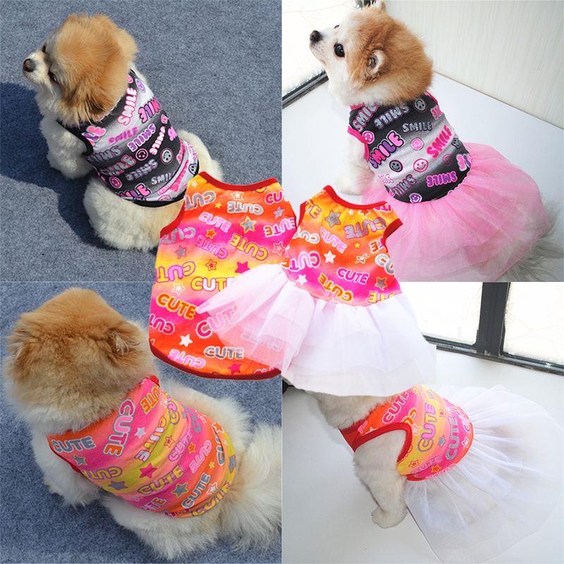 Dress Anjing Peliharaan Ukuran XS-L Untuk Musim Panas