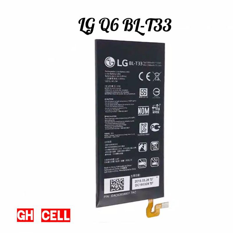 Baterai Batre Battery LG Q6 BL-T33