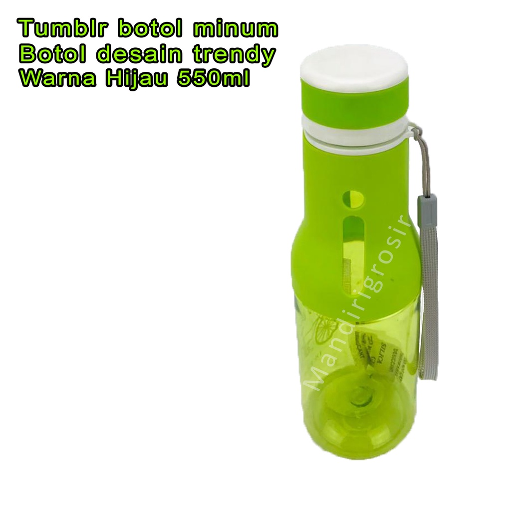 desain trendy * Botol minum * bening Hijau * 550ml