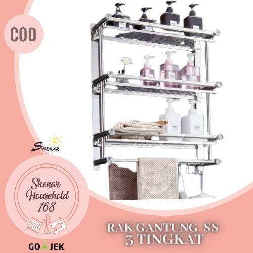 TERBARU, RAK GANTUNG LAVENDER 3 LAYER RAK GANTUNG DINDING 3 SUSUN SERBAGUNA TEMPAT SABUN SHAMPO RAK DINDING SS 3 TINGKAT UNIK- BISA COD