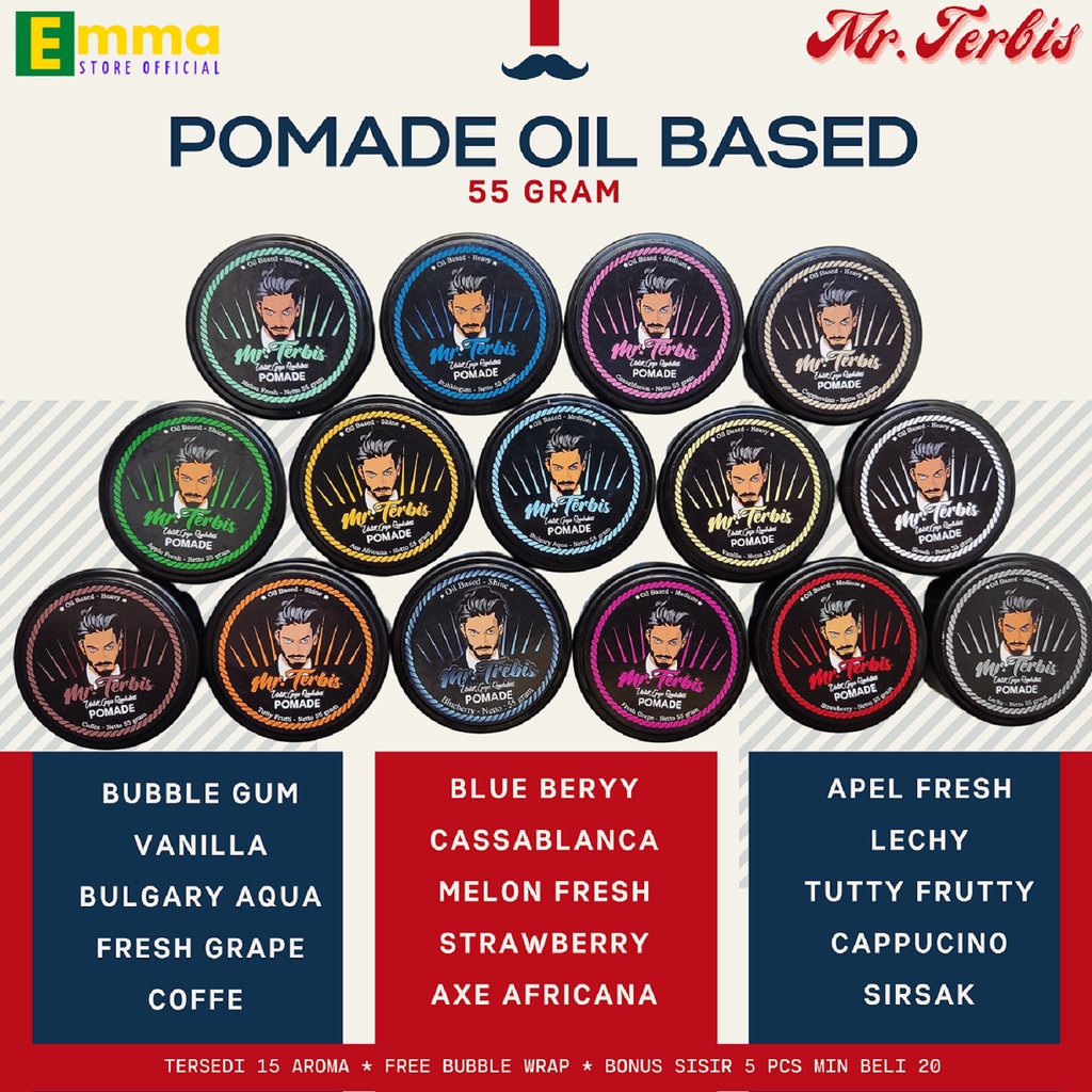 Pomade Oilbased Mr Terbis 55 Gram Minyak Rambut Hair Styling