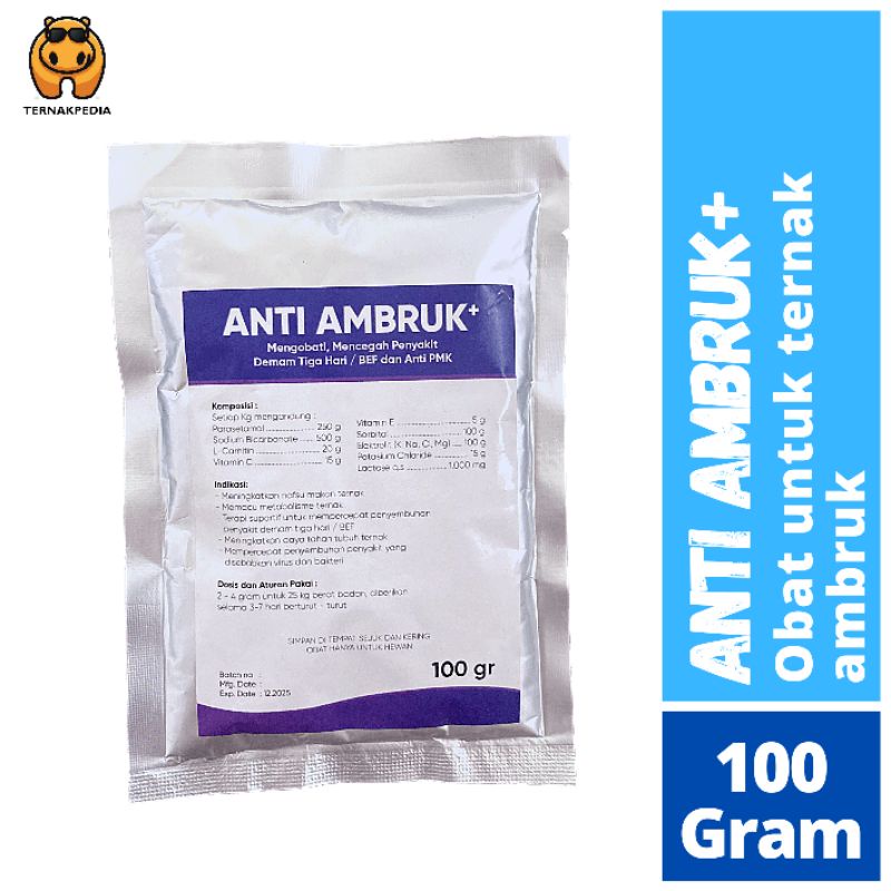 Anti Ambruk 100 gr - Obat Sapi Ambruk - Obat ternak ambruk- Obat Sapi PMK - Obat PMK - obat sapi