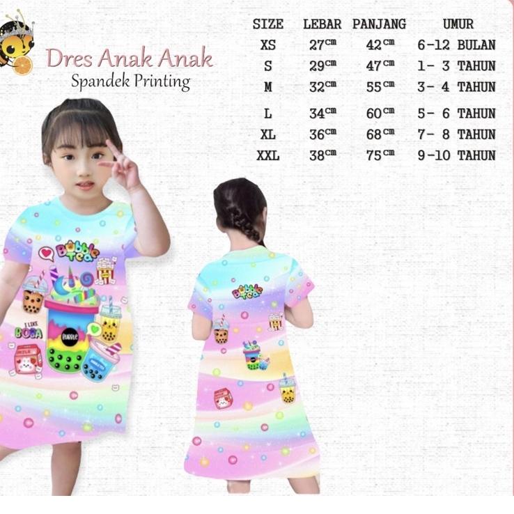 (BEST SELLER) Dress anak perempuan / daster anak perempuan daster printing anak BOBA / baju anak per