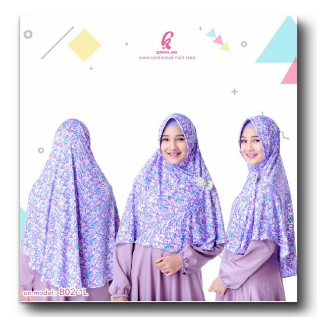 SALE AKHIR TAHUN Bergo Motif Bunga Kecil Ungu